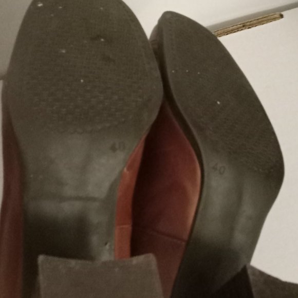 Joe Sanchez Vintage Brown Leather Chunky Block Heel shoes cottagecore boho sz 40 - Picture 6 of 10